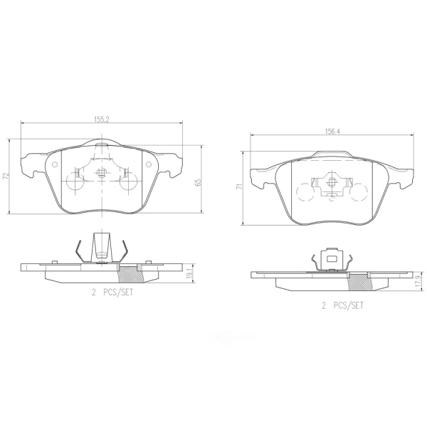 brembo Premium Ceramic Front Disc Brake Pads P86022N