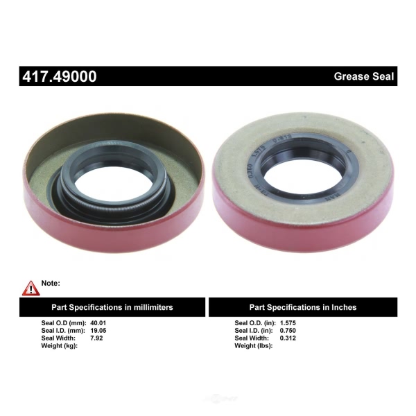 Centric Premium™ Axle Shaft Seal 417.49000
