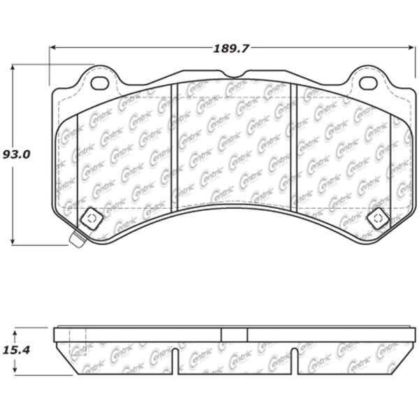 Centric Posi Quiet™ Semi-Metallic Front Disc Brake Pads 104.14050