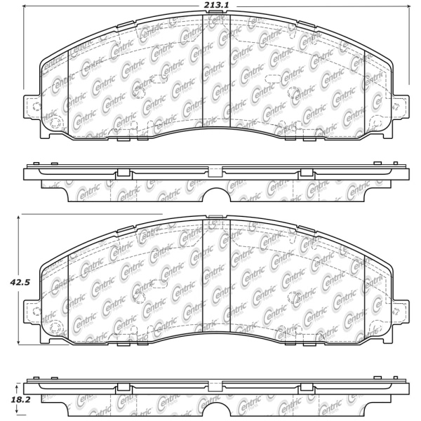 Centric Posi Quiet™ Semi-Metallic Front Disc Brake Pads 104.16800