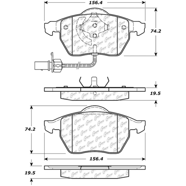 Centric Posi Quiet™ Extended Wear Semi-Metallic Front Disc Brake Pads 106.08400