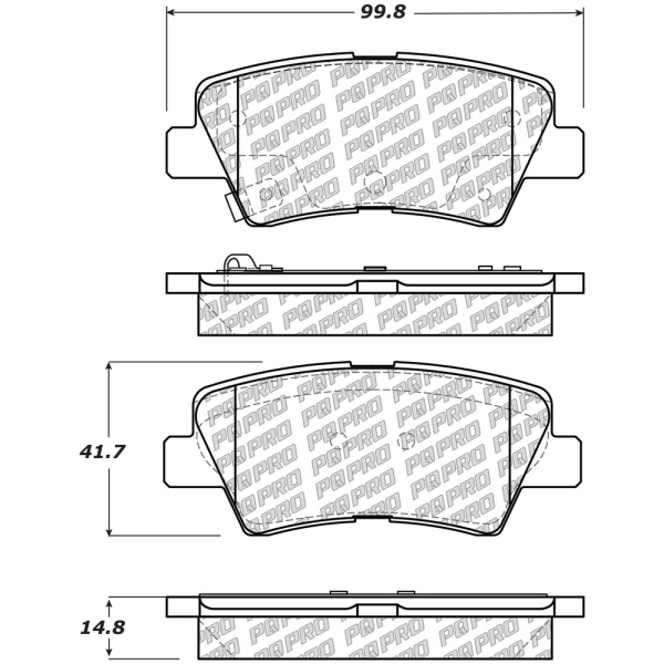 Centric Posi Quiet Pro™ Ceramic Rear Disc Brake Pads 500.15940