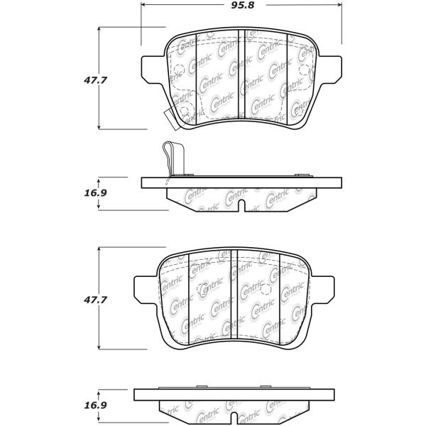Centric Posi Quiet™ Ceramic Rear Disc Brake Pads 105.17220