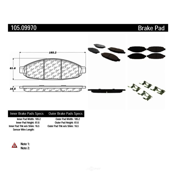 Centric Posi Quiet™ Ceramic Front Disc Brake Pads 105.09970