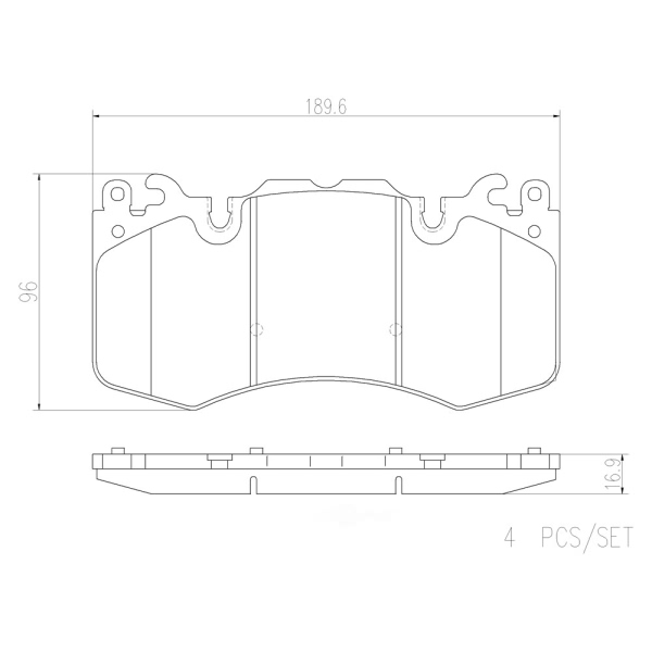 brembo Premium Ceramic Front Disc Brake Pads P44023N