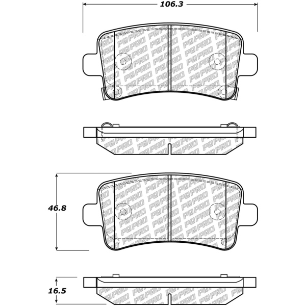 Centric Posi Quiet Pro™ Semi-Metallic Rear Disc Brake Pads 500.14300