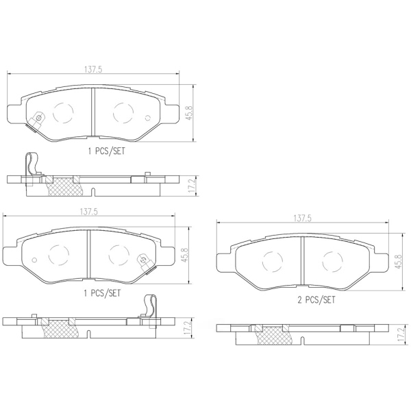 brembo Premium Ceramic Rear Disc Brake Pads P09014N