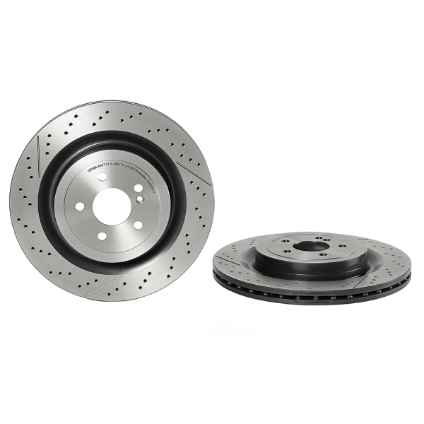 brembo UV Coated Series Drilled and Slotted Rear Brake Rotor 09.B879.11