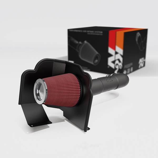 K&N 63 Series AirCharger® High-Density Polyethylene Black Cold Air Intake System with Red Filter 63-3082