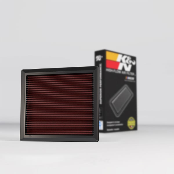 K&N 33 Series Panel Red Air Filter （9.625" L x 8.75" W x 1.125" H) 33-2443