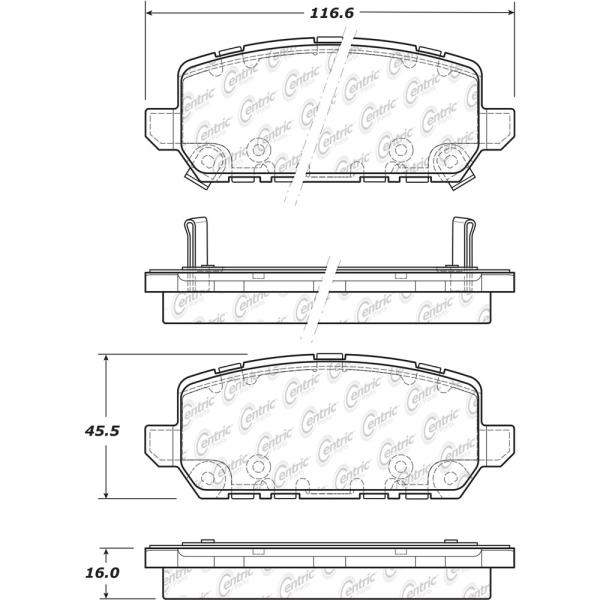 Centric Posi Quiet™ Ceramic Rear Disc Brake Pads 105.18410