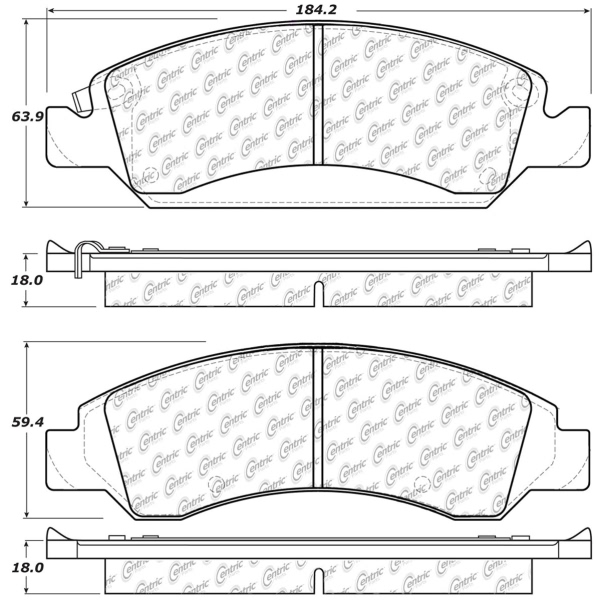 Centric Premium Ceramic Front Disc Brake Pads 301.13630