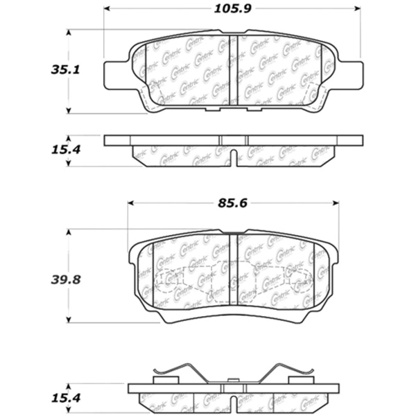 Centric Posi Quiet™ Ceramic Rear Disc Brake Pads 105.10370