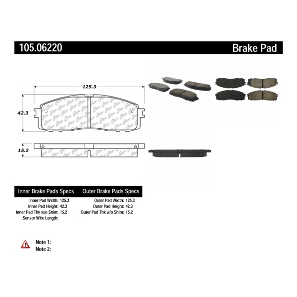Centric Posi Quiet™ Ceramic Rear Disc Brake Pads 105.06220