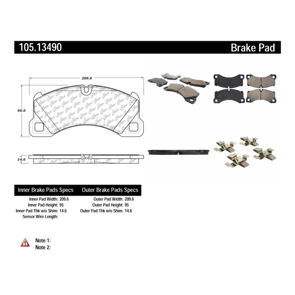 Centric Posi Quiet™ Ceramic Front Disc Brake Pads 105.13490