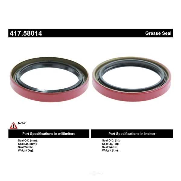 Centric Premium™ Axle Shaft Seal 417.58014