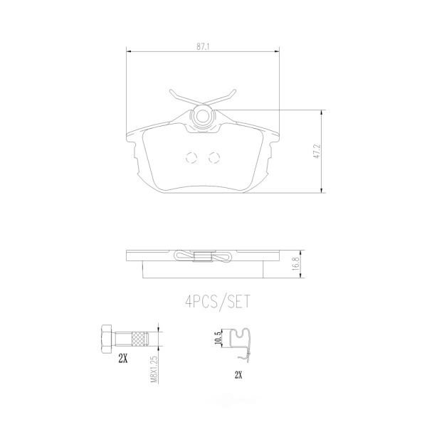 brembo Premium Ceramic Rear Disc Brake Pads P54023N