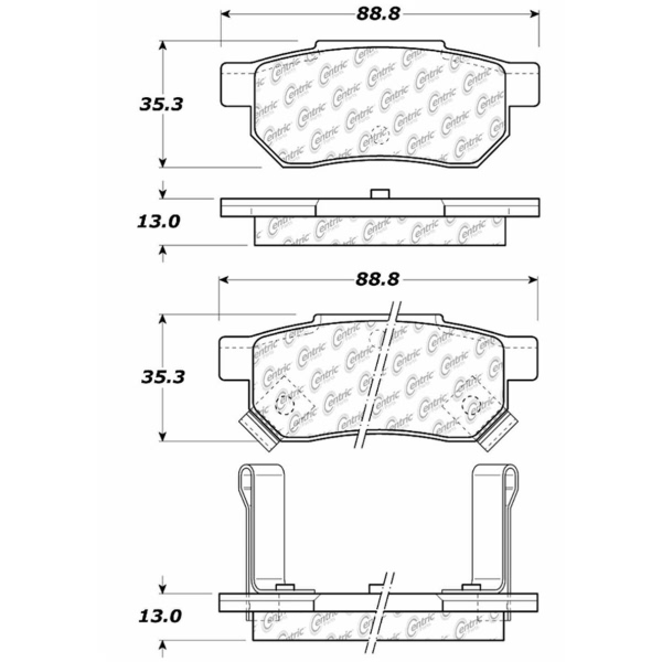 Centric Premium Semi-Metallic Front Disc Brake Pads 300.03740