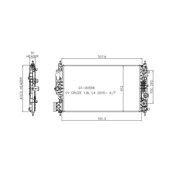 TYC Engine Coolant Radiator 13509