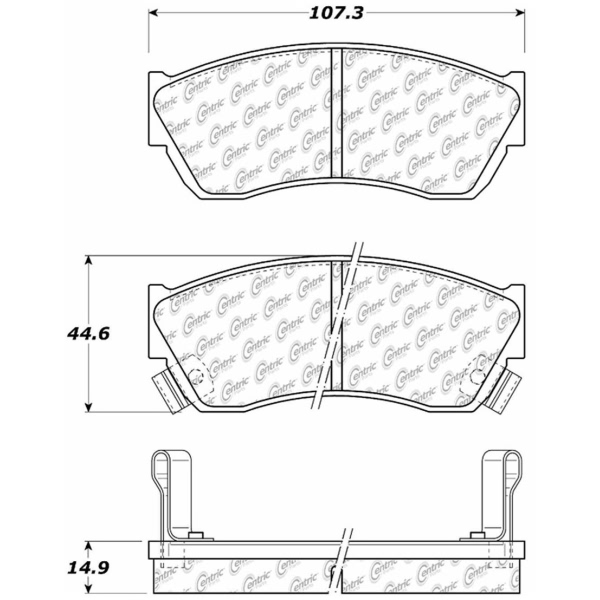 Centric Posi Quiet™ Semi-Metallic Front Disc Brake Pads 104.04510