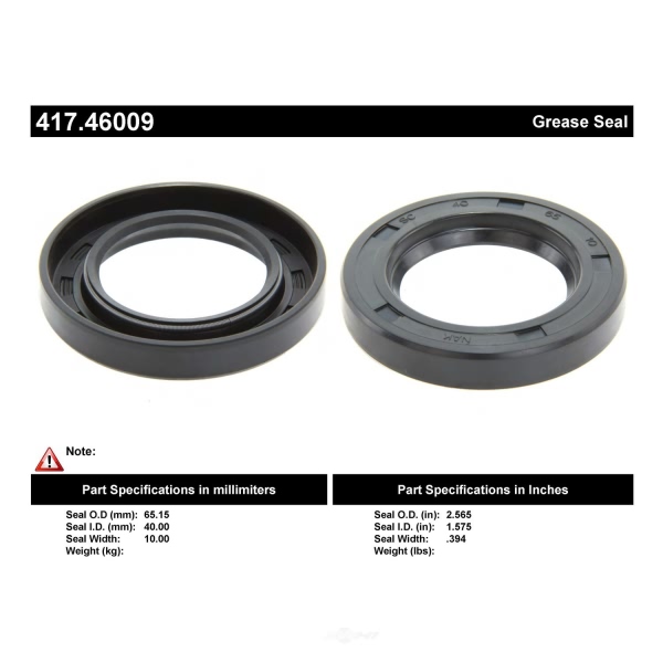 Centric Premium™ Axle Shaft Seal 417.46009