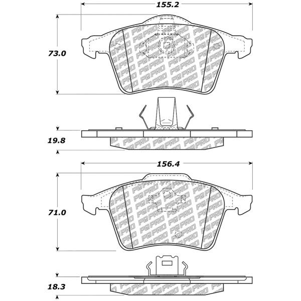 Centric Posi Quiet Pro™ Semi-Metallic Front Disc Brake Pads 500.10030