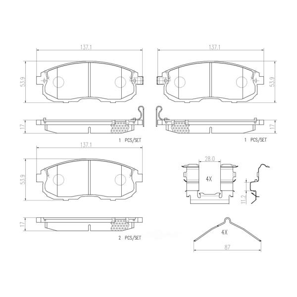 brembo Premium Ceramic Front Disc Brake Pads P56021N