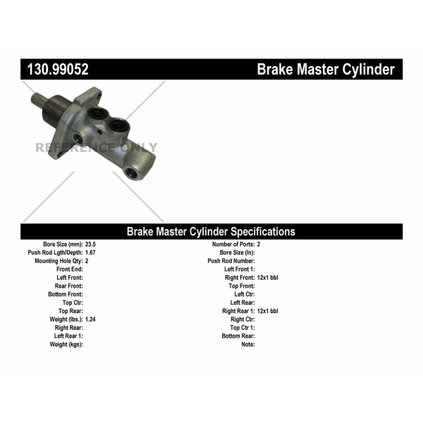 Centric Premium Brake Master Cylinder 130.99052