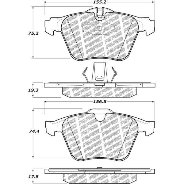 Centric Posi Quiet Pro™ Semi-Metallic Front Disc Brake Pads 500.12402