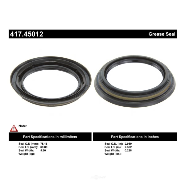 Centric Premium™ Front Outer Wheel Seal 417.45012