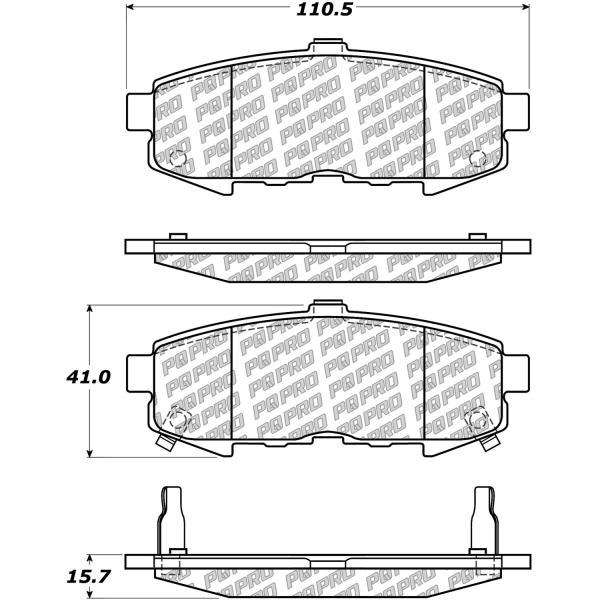 Centric Posi Quiet Pro™ Ceramic Rear Disc Brake Pads 500.10730