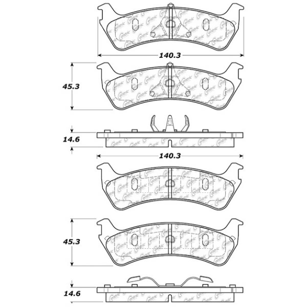 Centric Posi Quiet™ Ceramic Rear Disc Brake Pads 105.06670