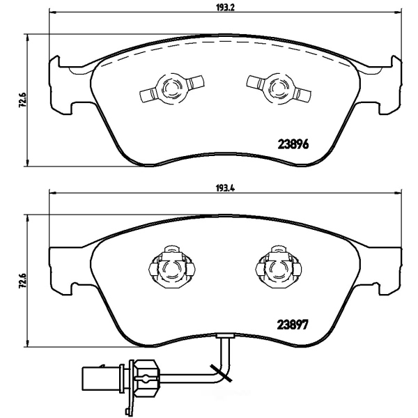 brembo Premium Low-Met OE Equivalent Front Brake Pads P85102