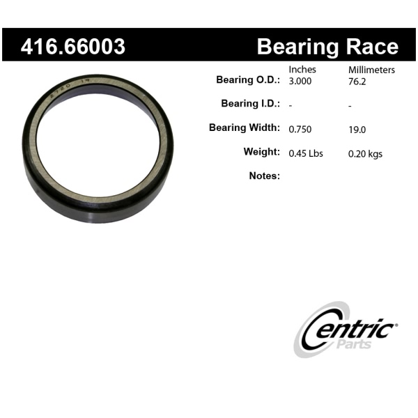 Centric Premium™ Front Inner Wheel Bearing Race 416.66003