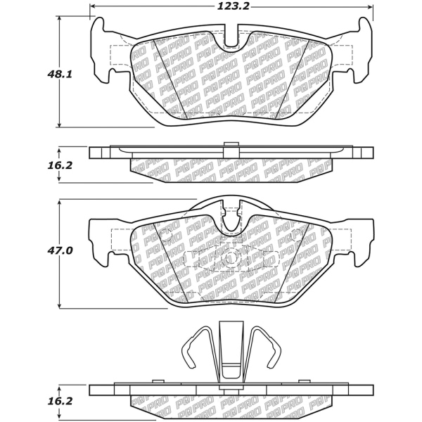 Centric Posi Quiet Pro™ Semi-Metallic Rear Disc Brake Pads 500.12670