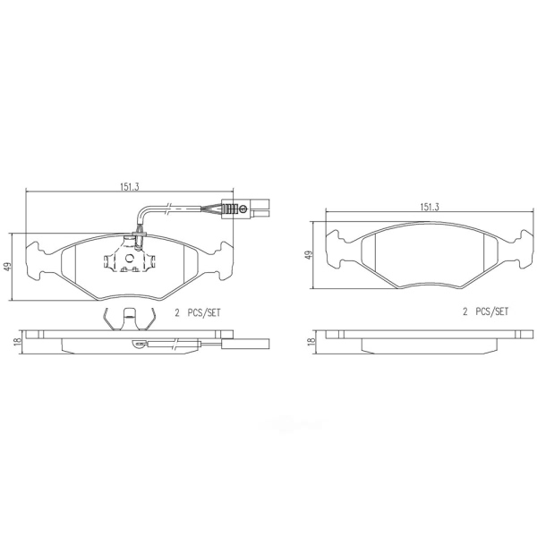 brembo Premium Ceramic Front Disc Brake Pads P23039N