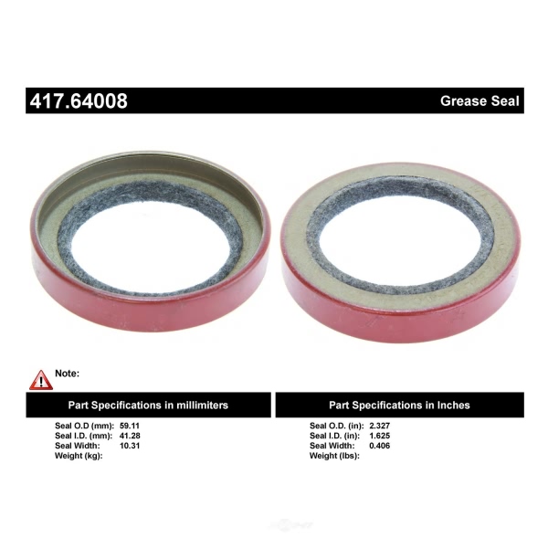 Centric Premium™ Front Inner Wheel Seal 417.64008
