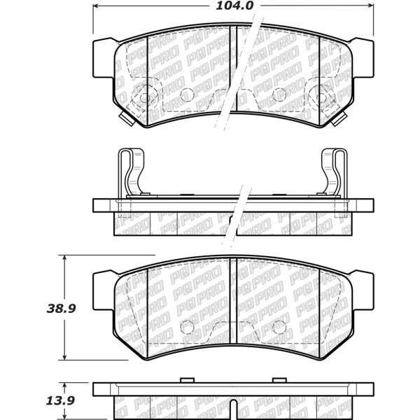 Centric Posi Quiet Pro™ Ceramic Rear Disc Brake Pads 500.17390