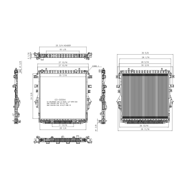 TYC Engine Coolant Radiator 13500