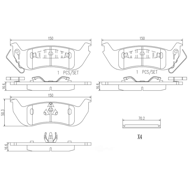 brembo Premium Ceramic Rear Disc Brake Pads P24137N