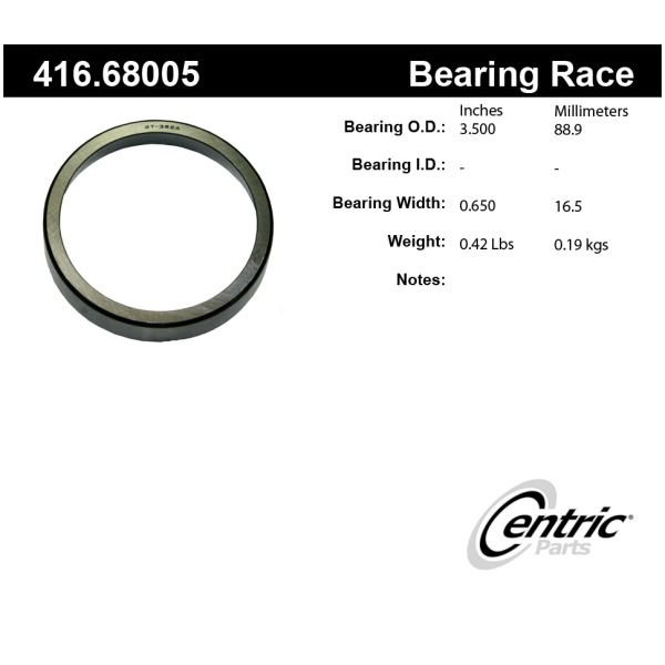 Centric Premium™ Front Inner Wheel Bearing Race 416.68005