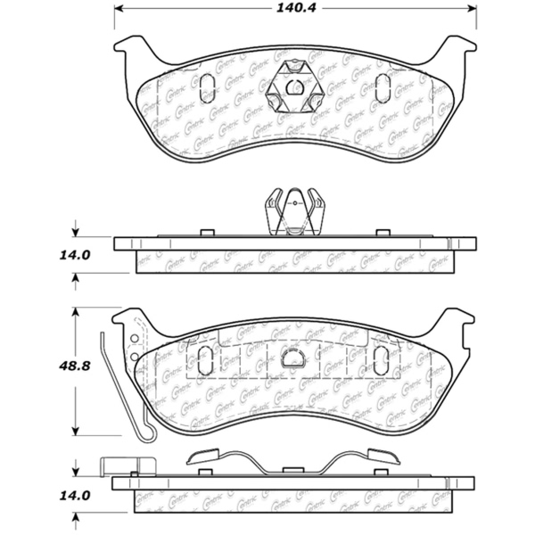 Centric Posi Quiet™ Ceramic Rear Disc Brake Pads 105.09640
