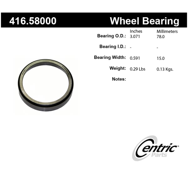 Centric Premium™ Front Inner Wheel Bearing Race 416.58000