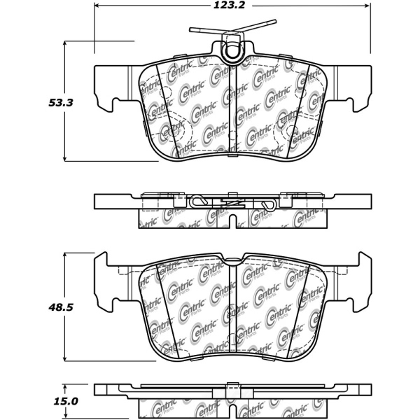 Centric Posi Quiet™ Ceramic Rear Disc Brake Pads 105.16650