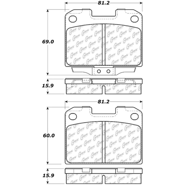 Centric Posi Quiet™ Ceramic Rear Disc Brake Pads 105.06310