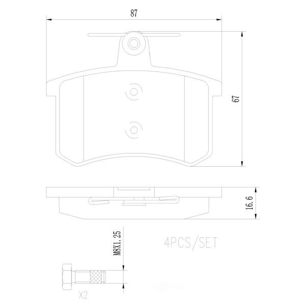 brembo Premium Ceramic Rear Disc Brake Pads P85013N