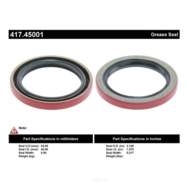 Centric Premium™ Front Inner Wheel Seal 417.45001