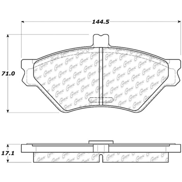 Centric Posi Quiet™ Extended Wear Semi-Metallic Front Disc Brake Pads 106.06780
