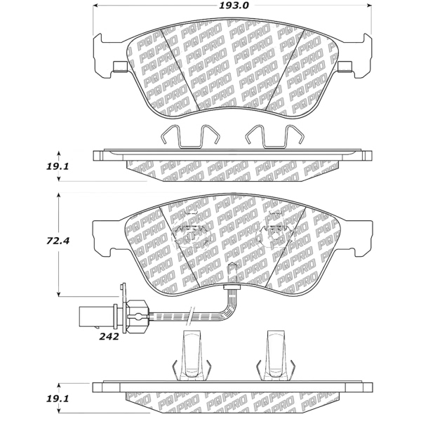 Centric Posi Quiet Pro™ Semi-Metallic Front Disc Brake Pads 500.10240