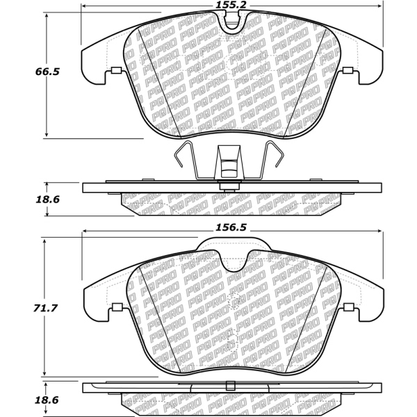 Centric Posi Quiet Pro™ Semi-Metallic Front Disc Brake Pads 500.12410